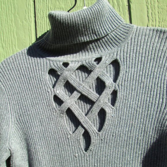 Like New Cache Silk Cashmere Sweater with Crystals - Picture 7 of 10